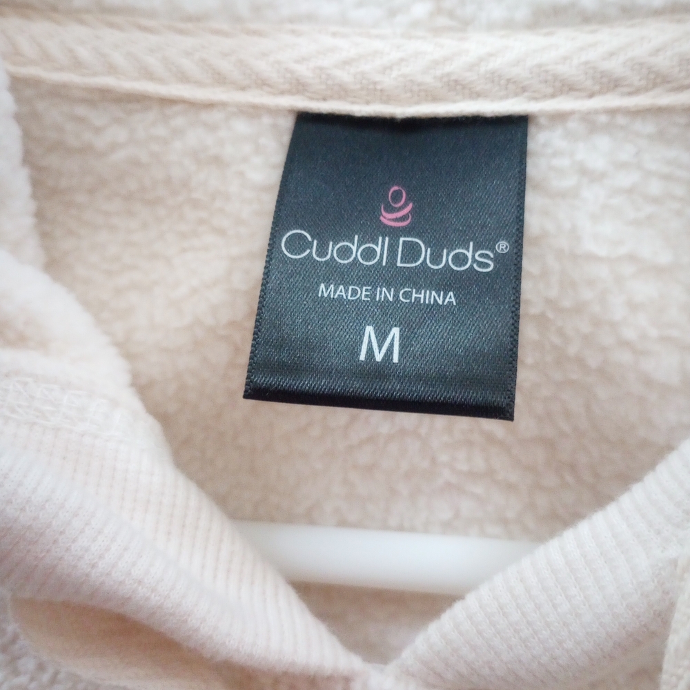 Cuddl Duds Cream Hoodie Sweatshirt Dress - Picture 2 of 8
